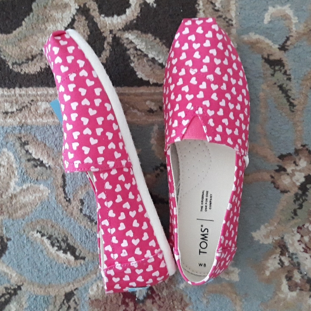 2x*Host Pick*Toms Belmont Raspberry Hearts shoes - Picture 15 of 16